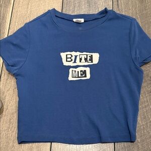 Garage Blue Graphic Crop Top